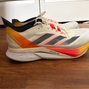 adidas adizero Boston 12 Men's Running Shoes White Orange size 10.5